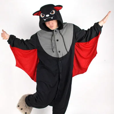 PITaPATs kids onesie animal jumpsuit costume - long sleeve red bat