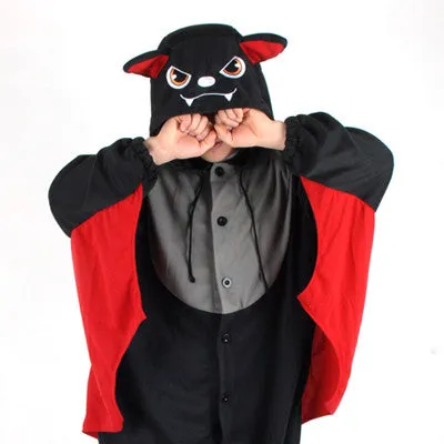 PITaPATs kids onesie animal jumpsuit costume - long sleeve red bat