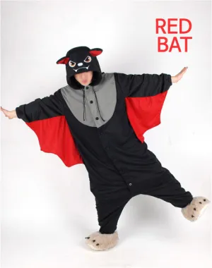 PITaPATs kids onesie animal jumpsuit costume - long sleeve red bat