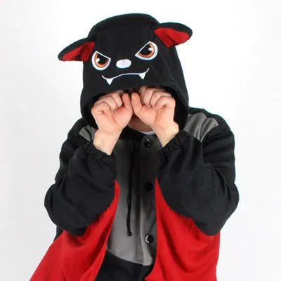 PITaPATs kids onesie animal jumpsuit costume - long sleeve red bat