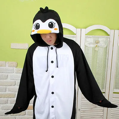 PITaPATs onesie animal jumpsuit costume - long sleeve black penguin