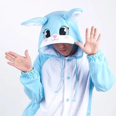 PITaPATs onesie animal jumpsuit costume - long sleeve blue rabbit