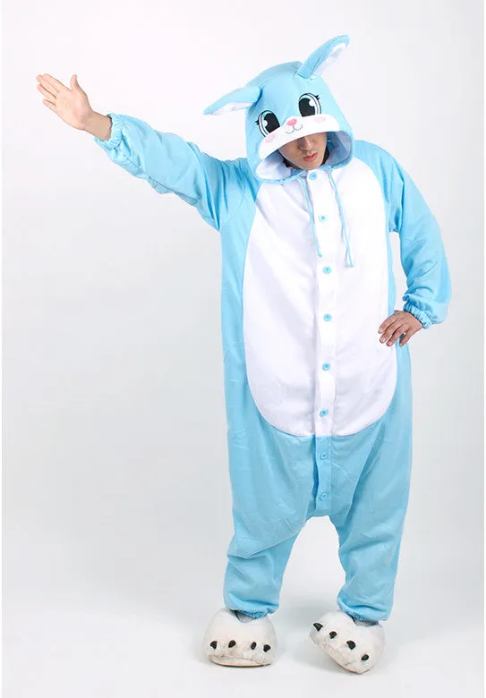 PITaPATs onesie animal jumpsuit costume - long sleeve blue rabbit