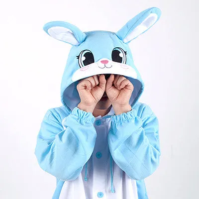 PITaPATs onesie animal jumpsuit costume - long sleeve blue rabbit