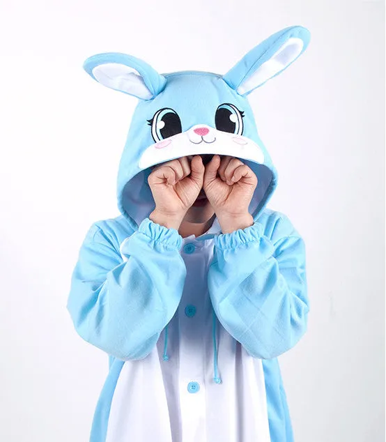 PITaPATs onesie animal jumpsuit costume - long sleeve blue rabbit