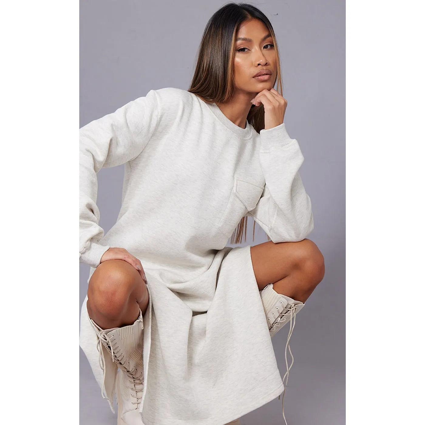 PTL Oversized Split Jumper Dress