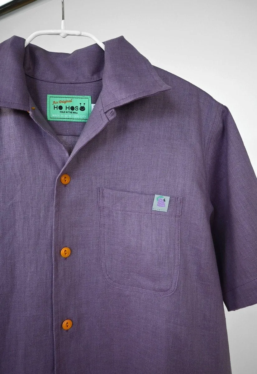 "Tutti Frutti" Linen Shirt - Purple Grape