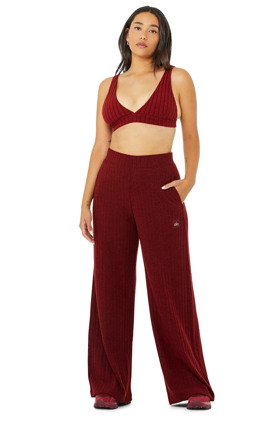 Ribbed Take Comfort Bra & Ribbed Take Comfort Wide Leg Pant Set