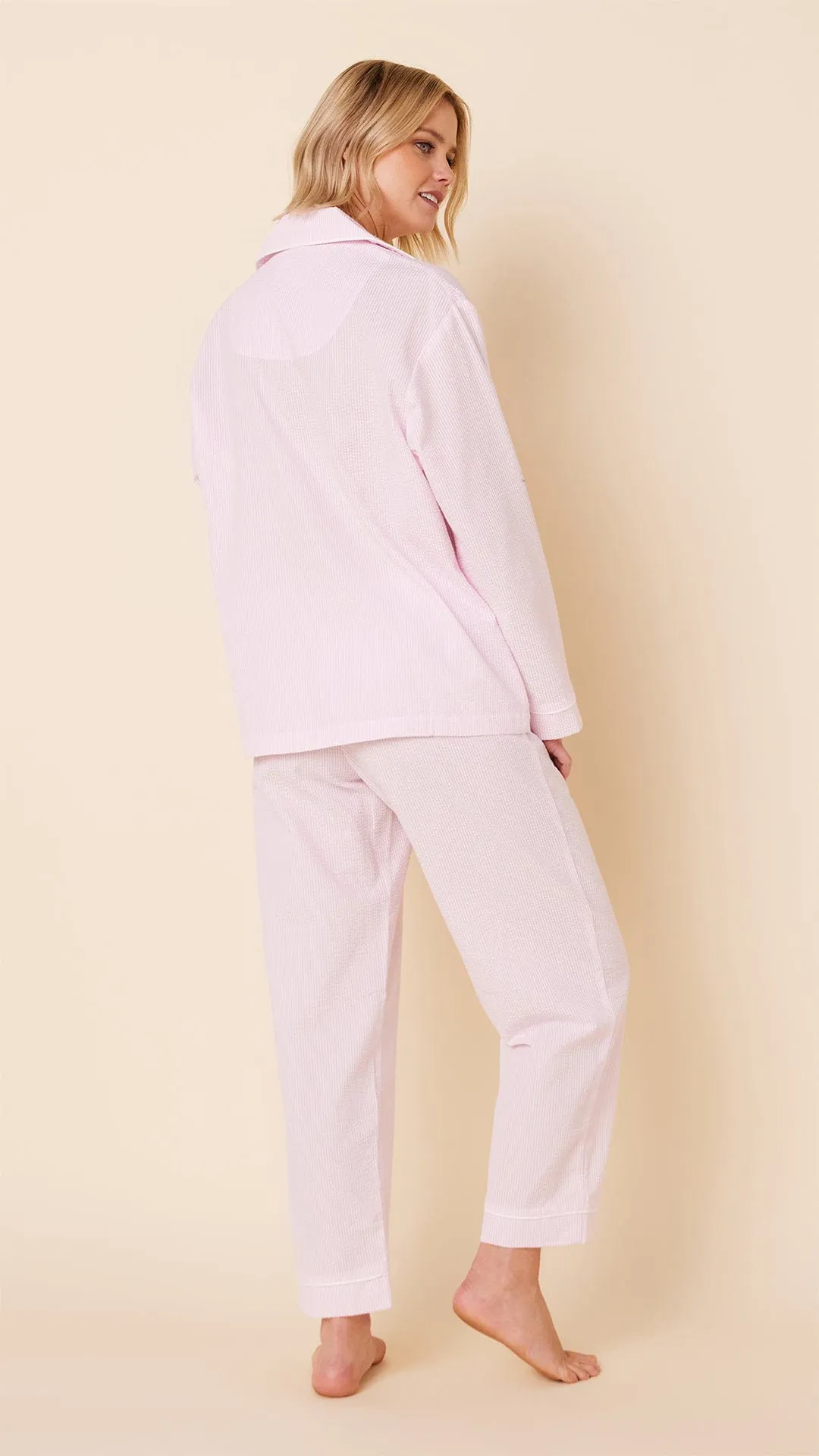 Seersucker Stripe Pajama - Pink