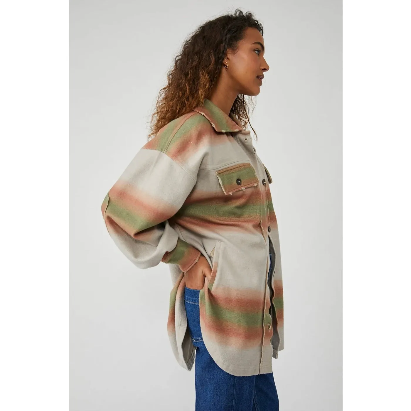 Serape Print Oversized Shirt Jacket