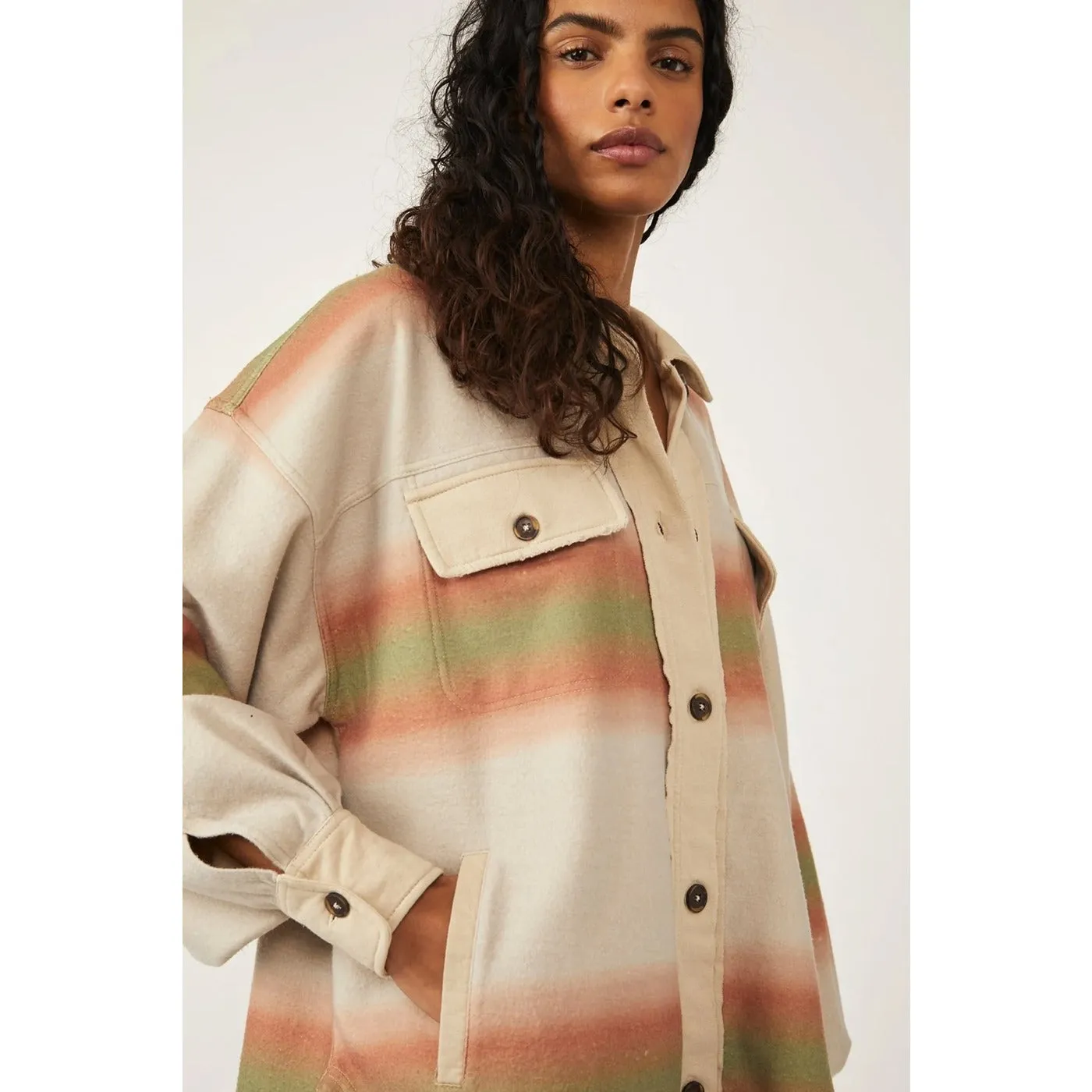 Serape Print Oversized Shirt Jacket