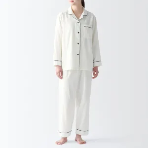 Side Seamless Double Gauze Contrast Piping Pyjamas