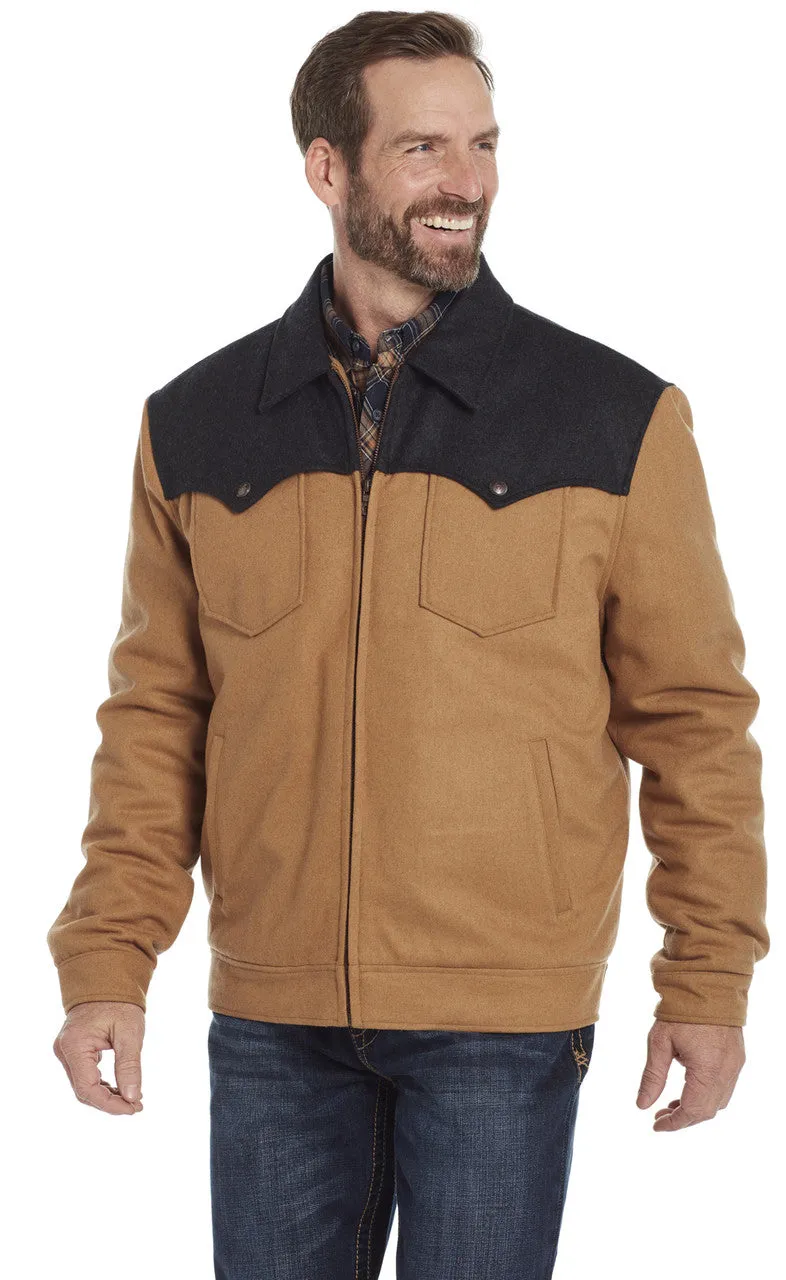 SIDRAN MENS TWO-TONED WOOL MELTON ZIP FRONT RANCH JACKET W/ CONCEALED CARRY POCKET STYLE CR43066-F23-26