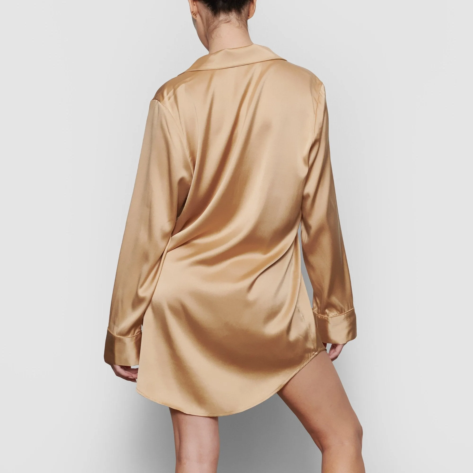 SILK BUTTON UP NIGHT DRESS | HONEY