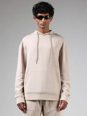 Studiofit Light Taupe Relaxed-Fit Hoodie Sweatshirt