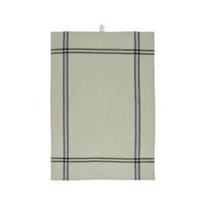 Tea towel Organic beige w/black stripes