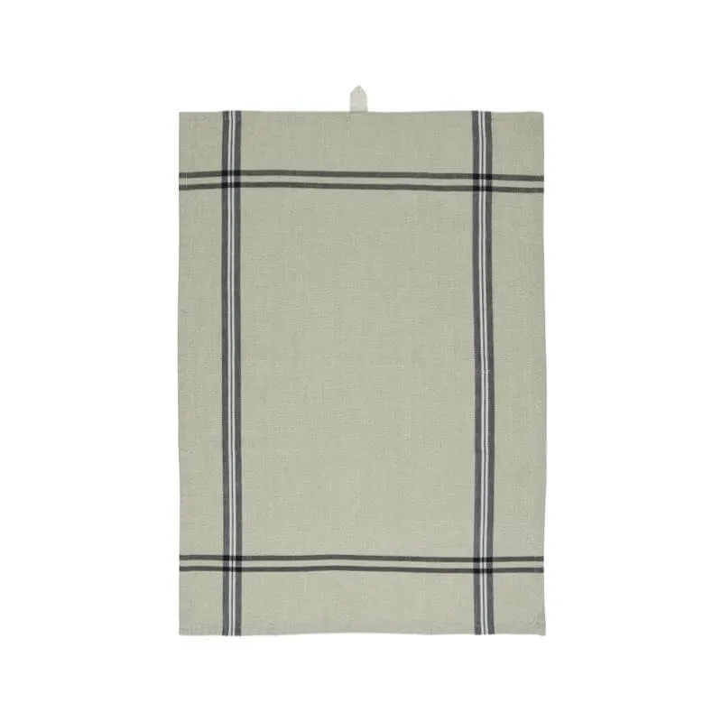 Tea towel Organic beige w/black stripes