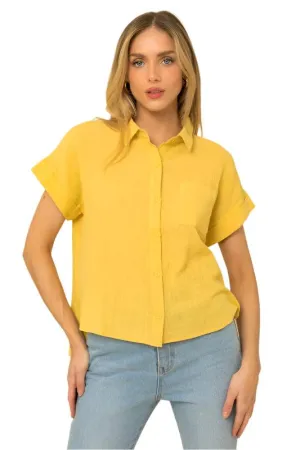 TEEK - Short Sleeve Button Down Blouse