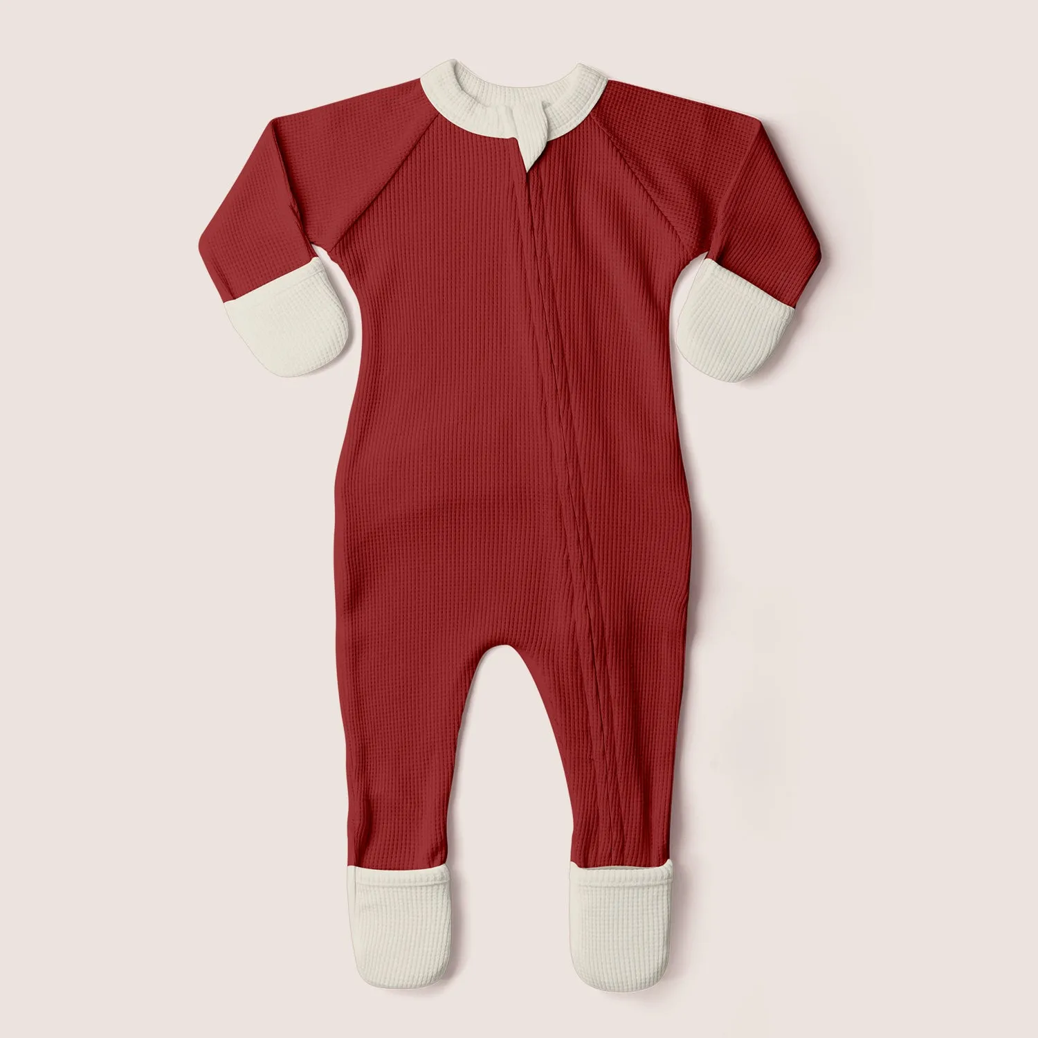 Thermal Organic Bamboo Zippered Footie Pajamas