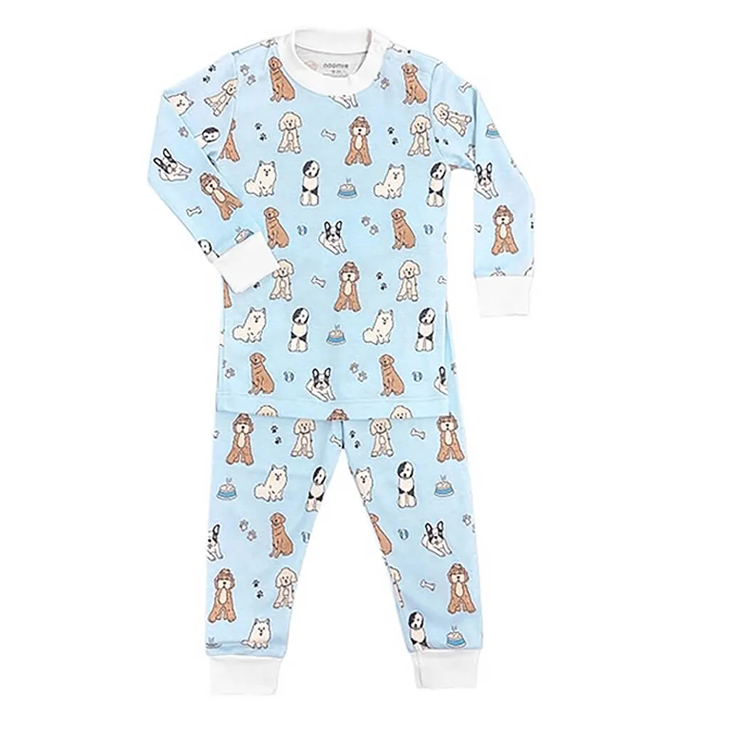 Two Piece Pajama Doggie Day Care Light Blue