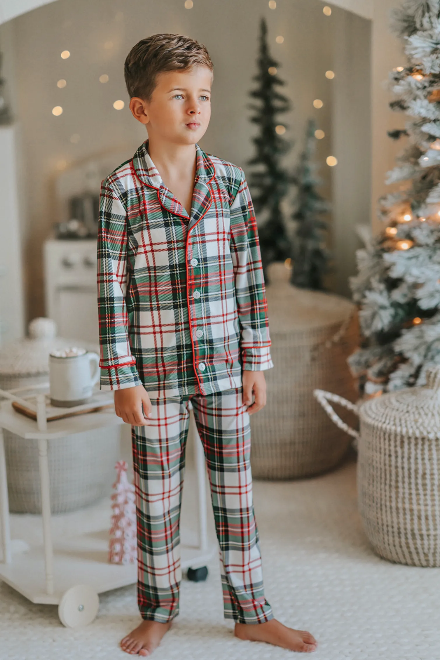 Unisex Pj's in White Plaid