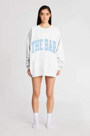 VARSITY SWEATSHIRT WHITE/BABY BLUE