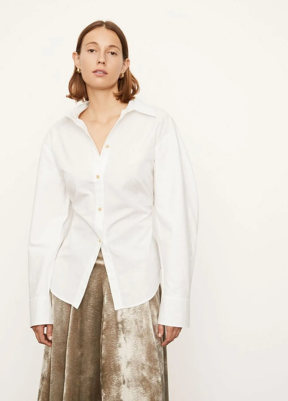 Vince - Sculpted Long Sleeve Shirt in Optic White