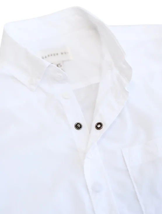 White Essential Long Sleeve Button-Up