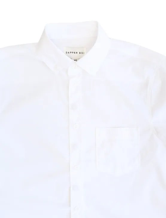 White Essential Long Sleeve Button-Up