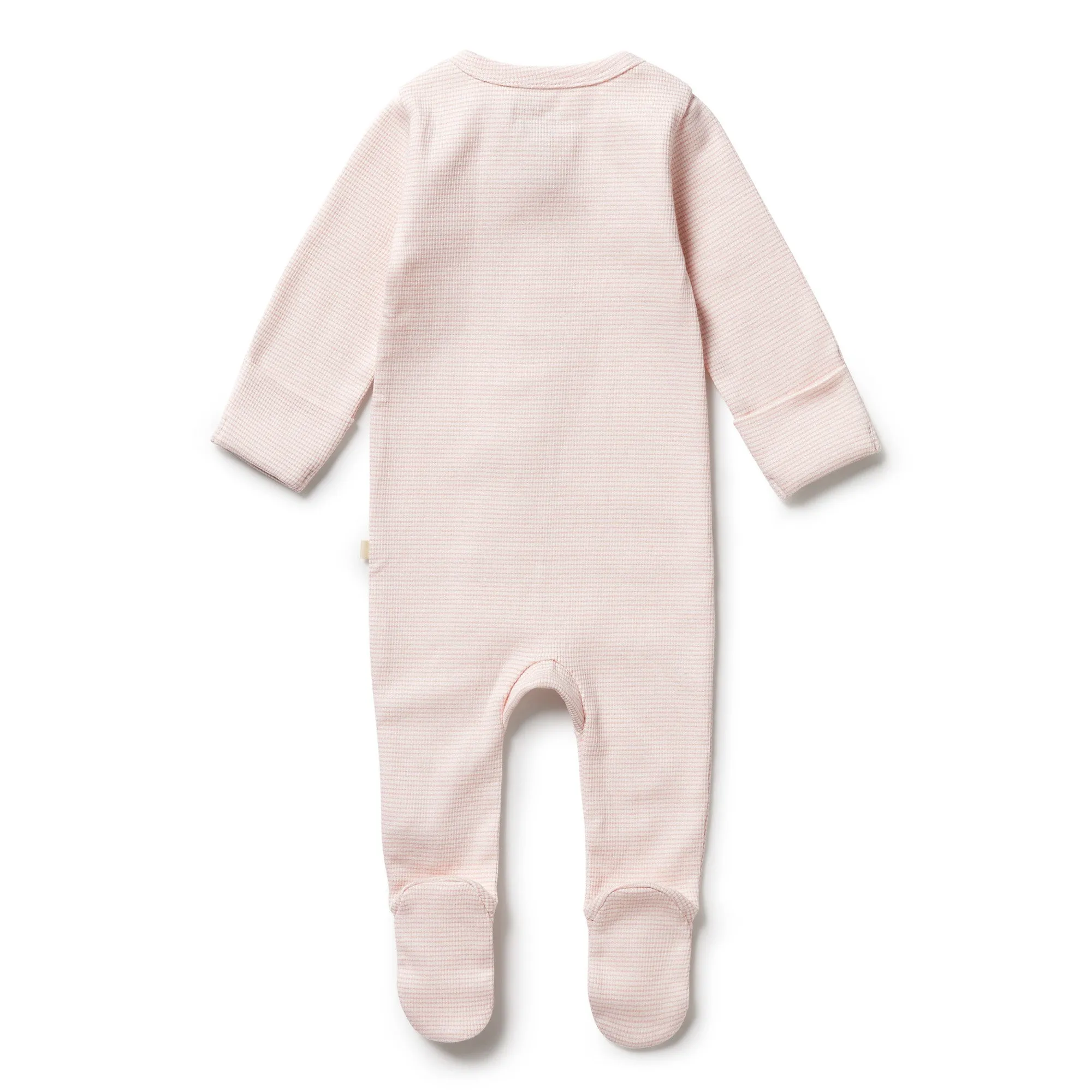 Wilson & Frenchy Organic Stripe Rib Zipsuit with Feet - Cantaloupe