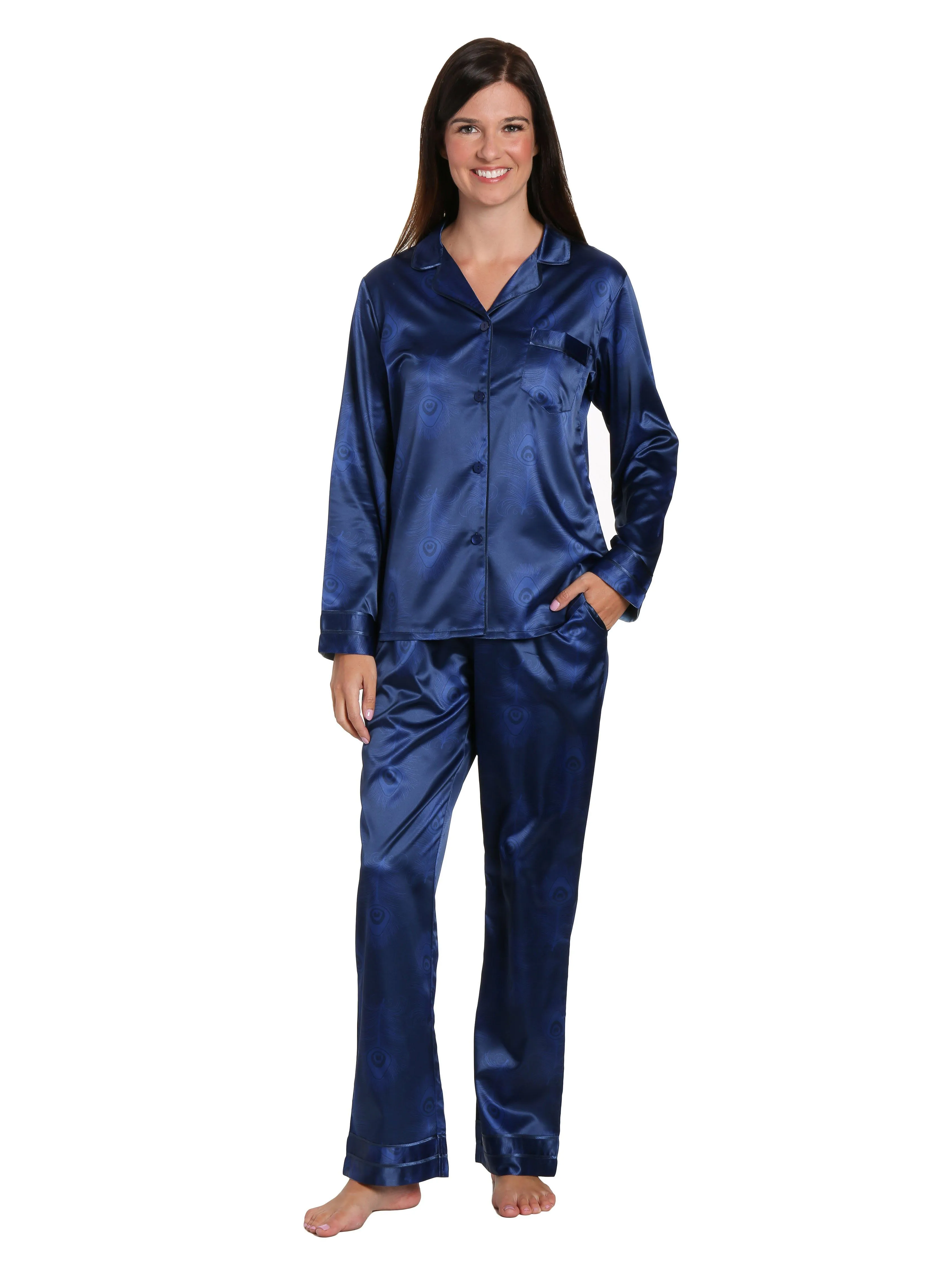 Women's Printed Classic Satin Pajama Set