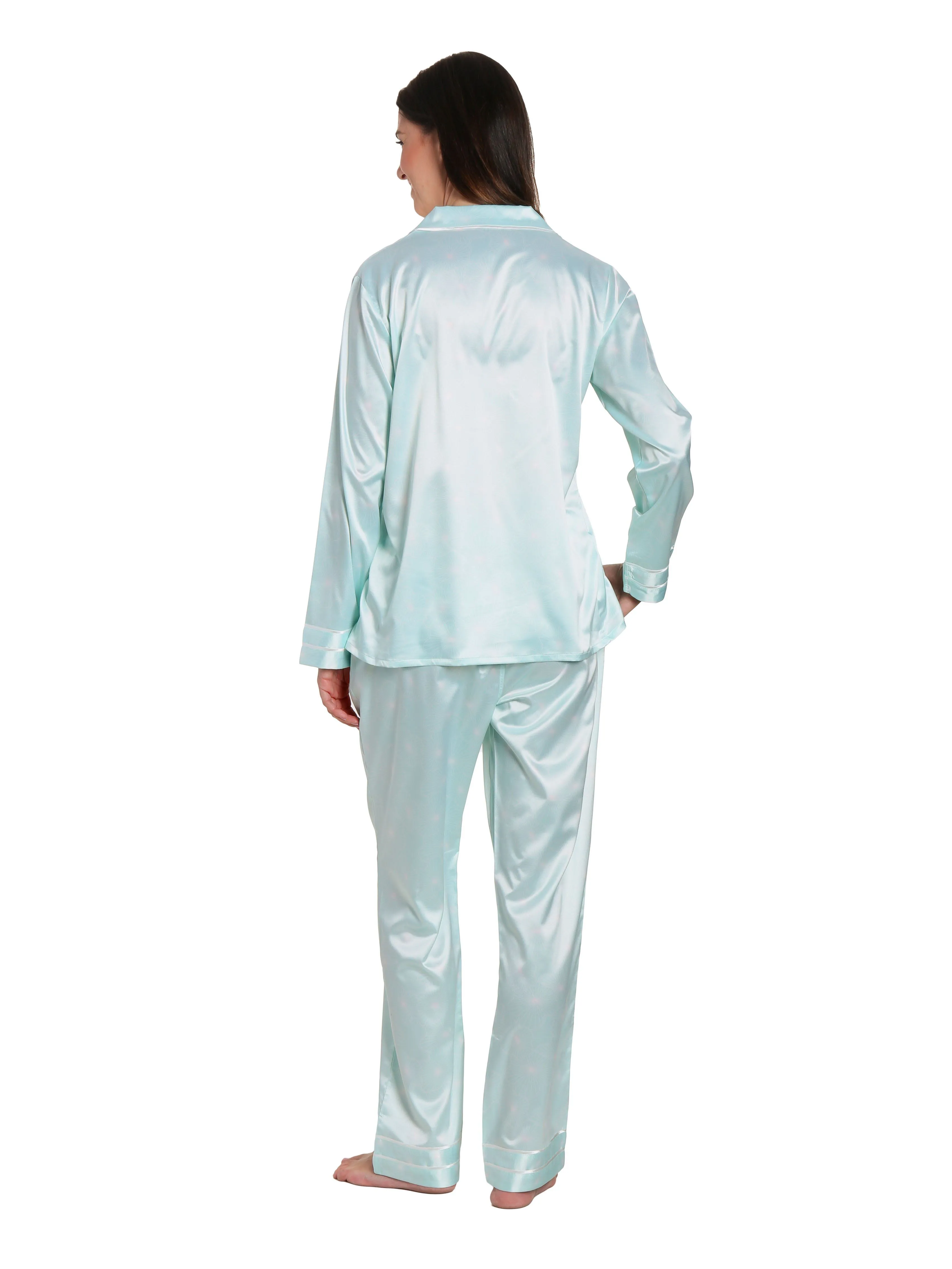 Women's Printed Classic Satin Pajama Set